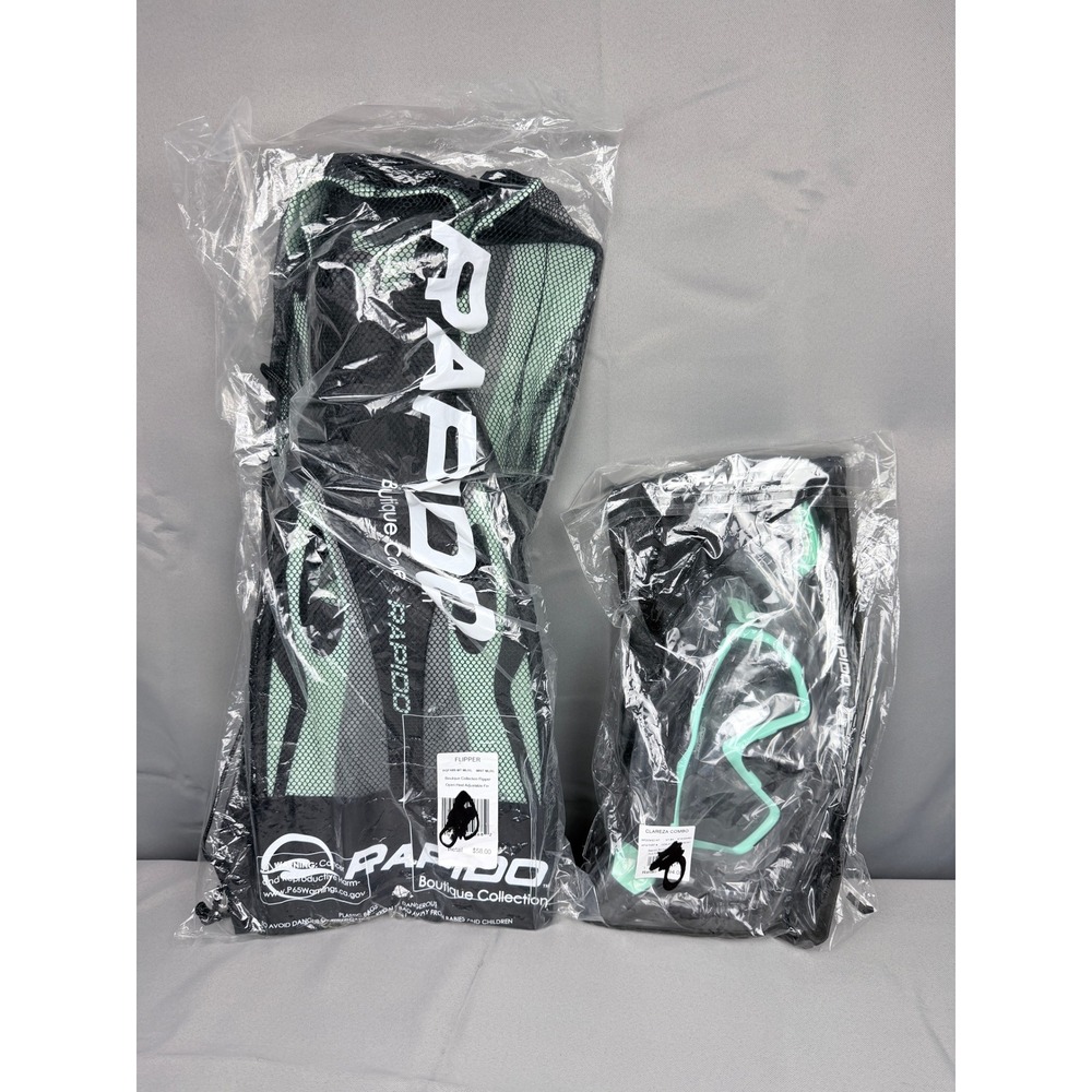 Rapido Boutique Collection Snorkel Set Mint ML/XL Fins & Clareza Mask Combo NEW